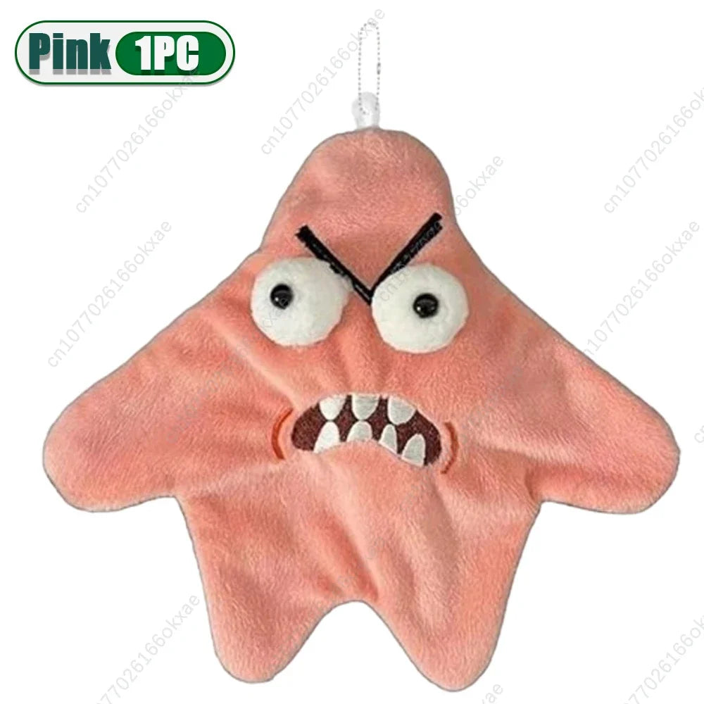 1-20PCS Angry Starfish Pendant Dancing Bag Charm USB Rechargeable Dancing Fun Toy Keychain Car Key Pendant Strange Plush Toys