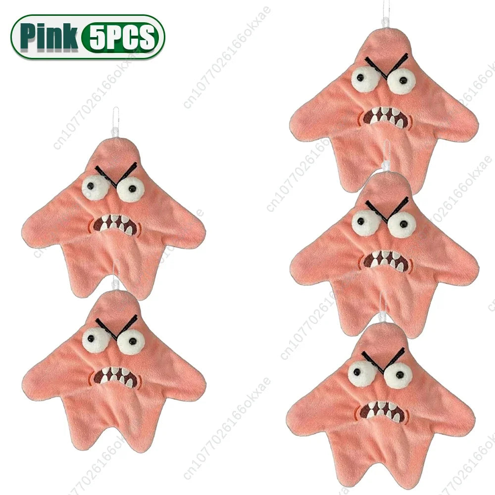 1-20PCS Angry Starfish Pendant Dancing Bag Charm USB Rechargeable Dancing Fun Toy Keychain Car Key Pendant Strange Plush Toys